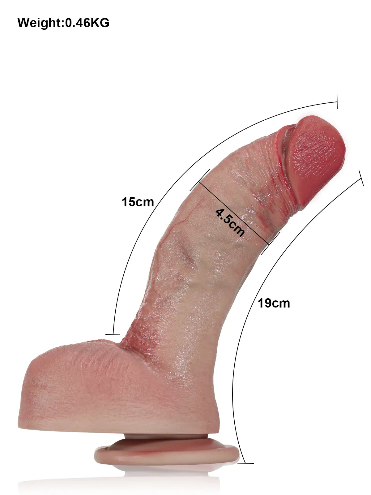 Stummel - Realistischer G-Spot-Dildo mit gebogenem Schaft - 19 cm