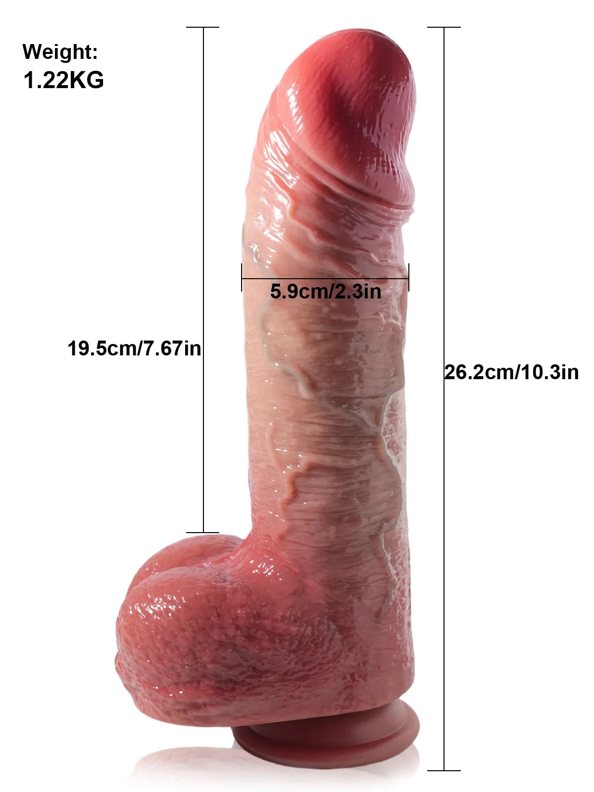 Tjark - Dicker, stoßender, vibrierender Dildo mit 7 Stoß- & 3 Vibrationsmodi - 26,2 cm