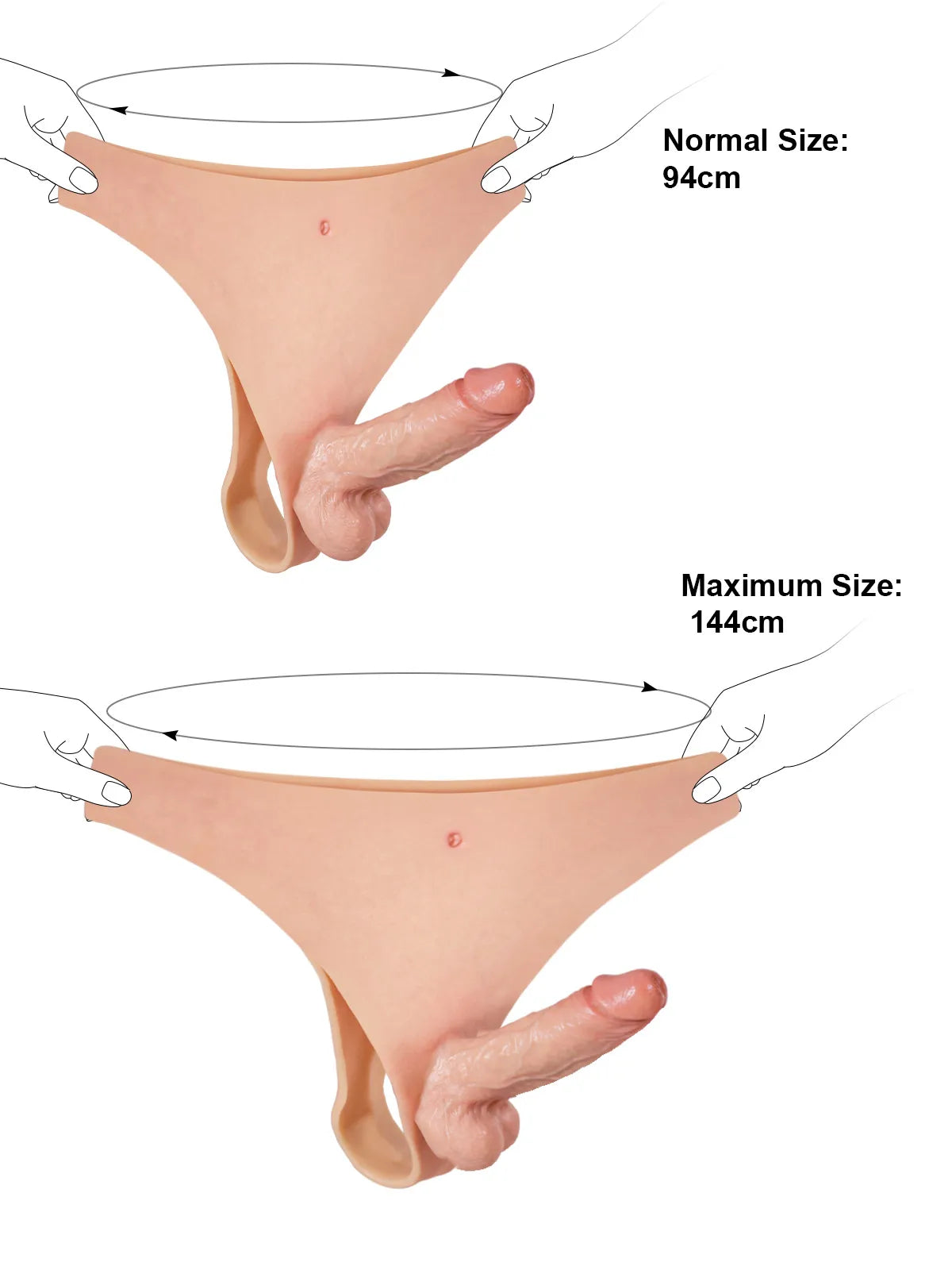 Tragbarer, realistischer Silikon-Strap-On-Dildo mit festem Kern - 15,5 cm