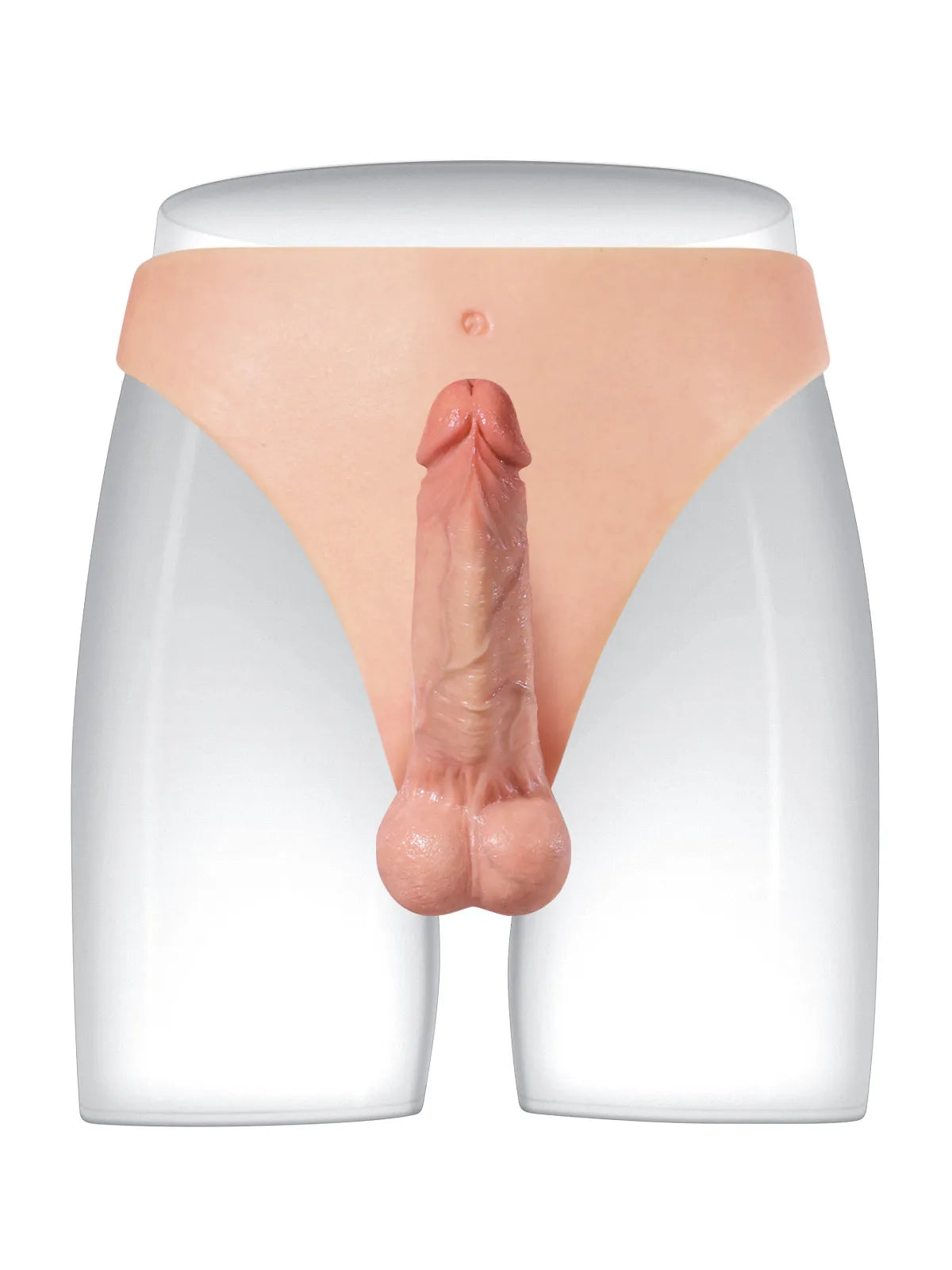 Tragbarer, realistischer Silikon-Strap-On-Dildo mit festem Kern - 15,5 cm