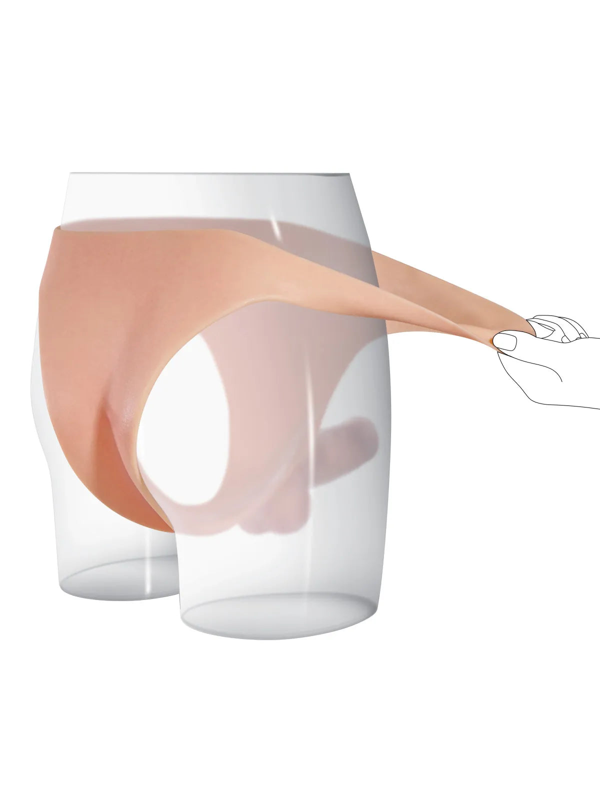 Beowulf - Tragbarer Silikon-Strap-On mit festem Kern - 15,5 cm