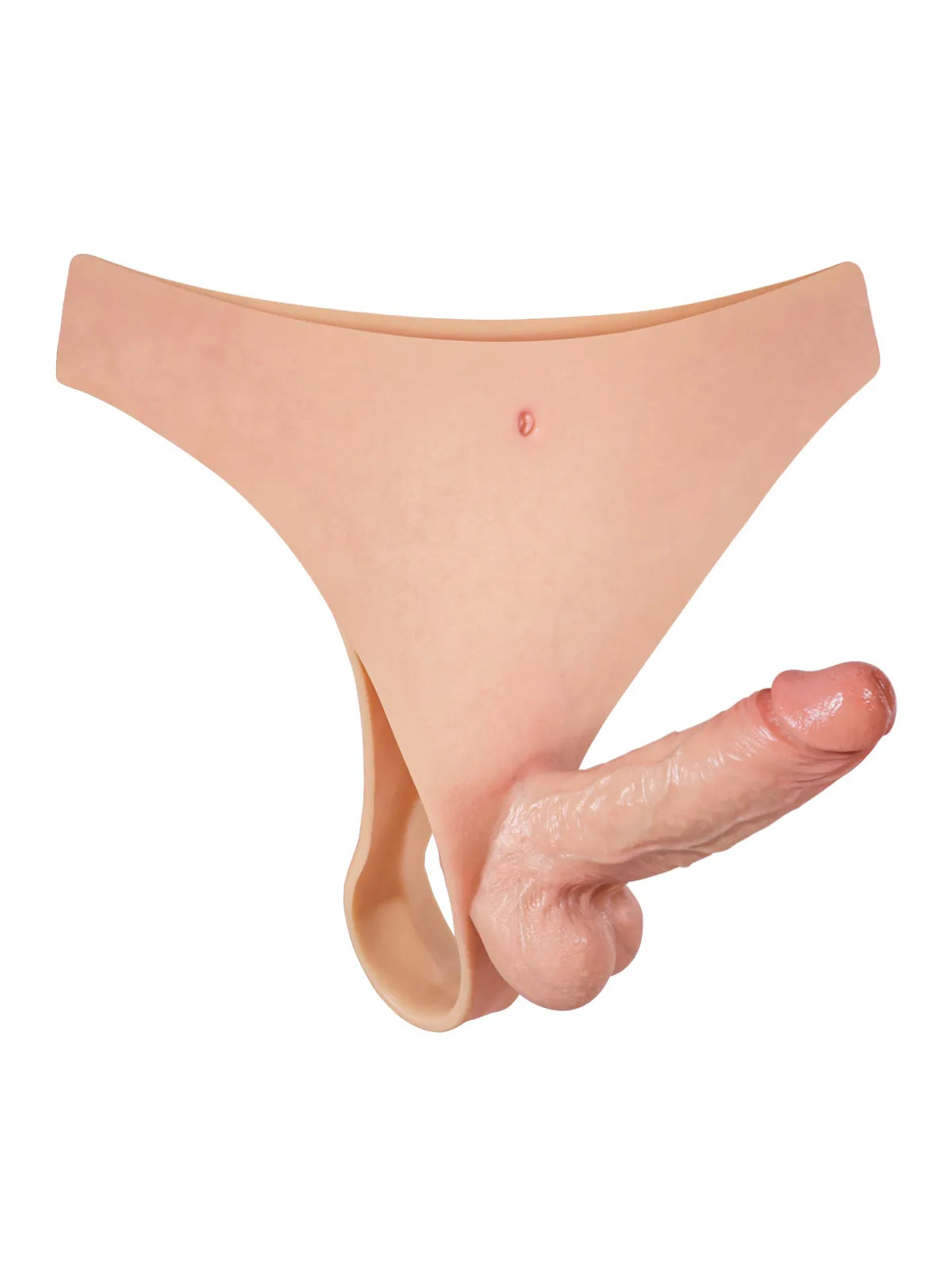 Tragbarer, realistischer Silikon-Strap-On-Dildo mit festem Kern - 15,5 cm