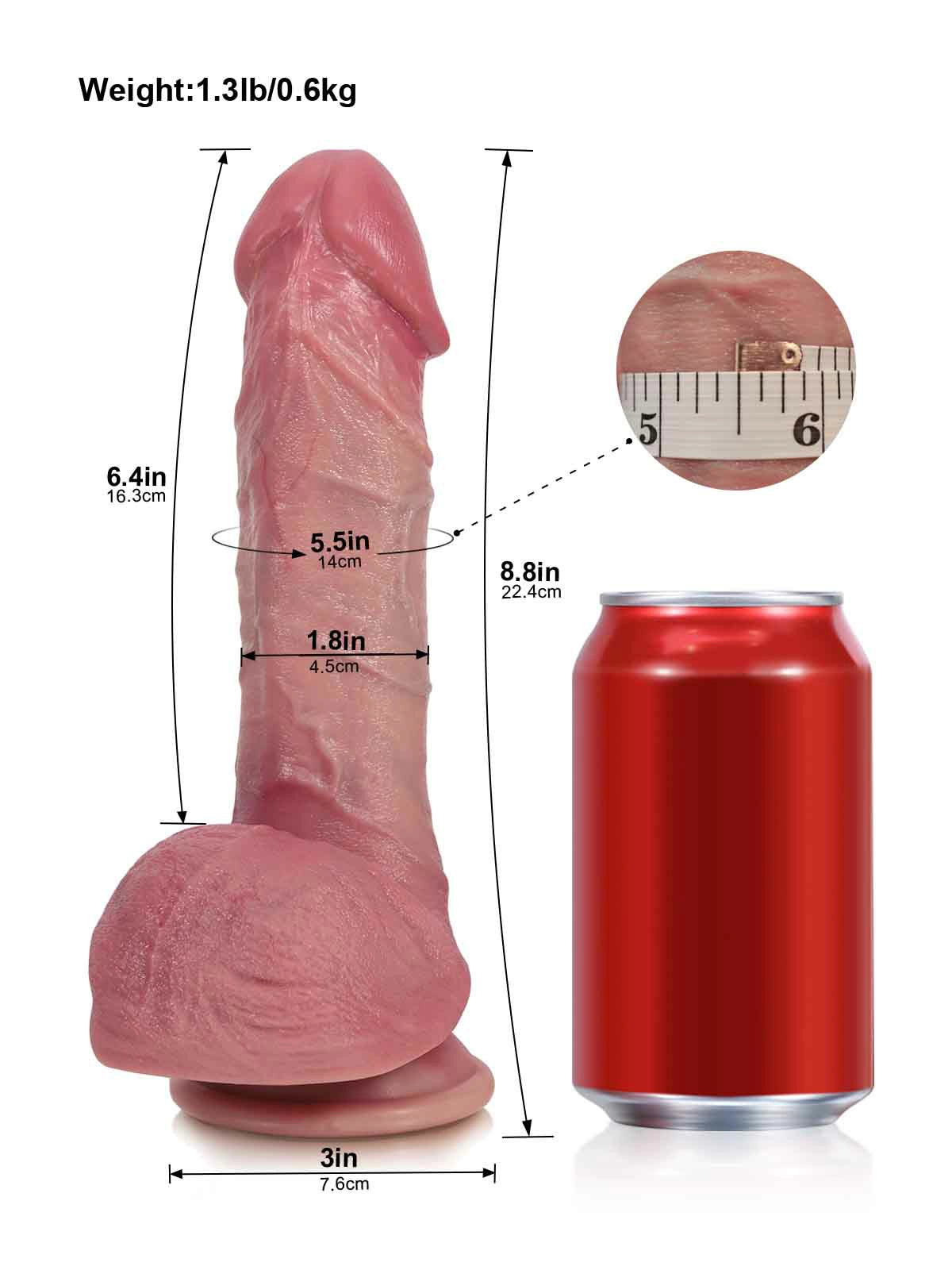 Victor - Realistischer Dildo mit Imposanter Eichel - 22,4 cm