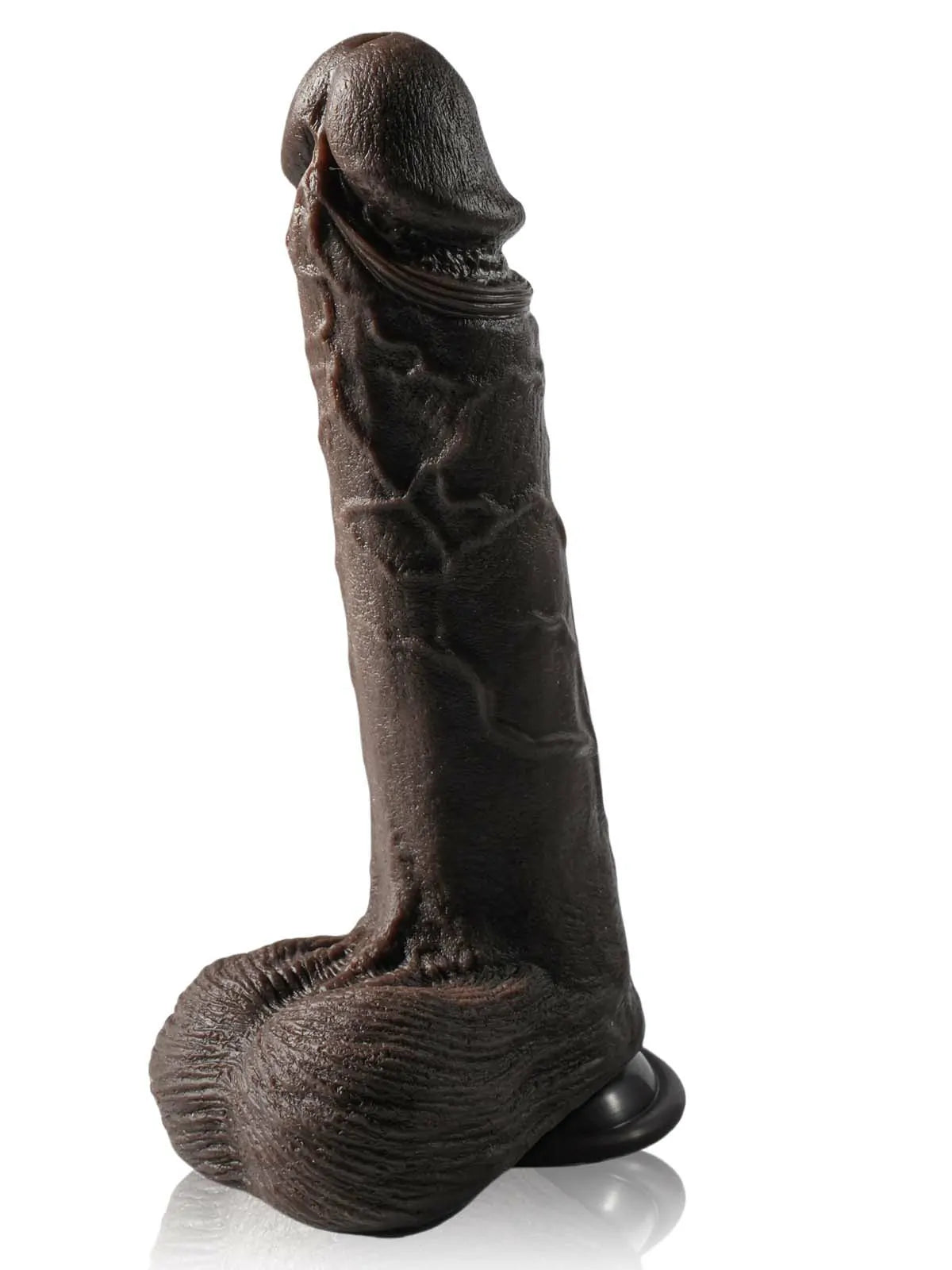 Volker - Großer Realistischer Dildo mit Stoßfunktion und Fernbedienung in Schwarz - 26,5 cm