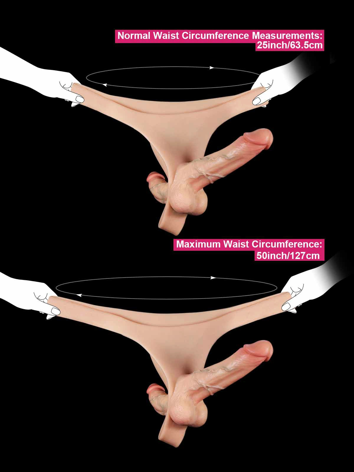 Zorvyn - Umschnalldildo mit Doppeltem Realistischem Dildo - 15,5 & 17,8 cm