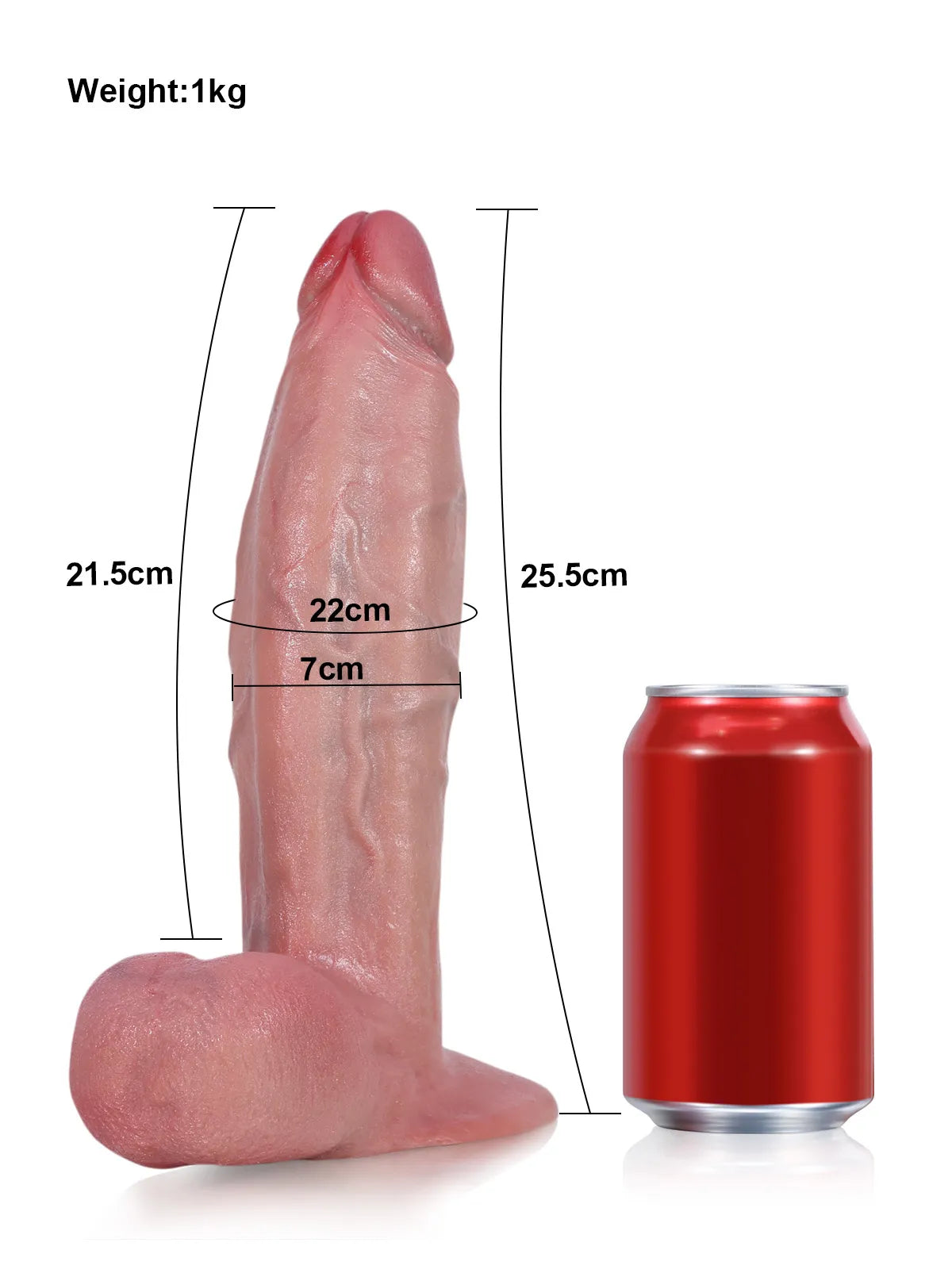 Dragon - Großer, dicker Dildo mit schwingenden Hoden & Vac-U-Lock-Anschluss - 25,5 cm