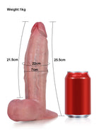 Dragon - Großer, dicker Dildo mit schwingenden Hoden & Vac-U-Lock-Anschluss - 25,5 cm