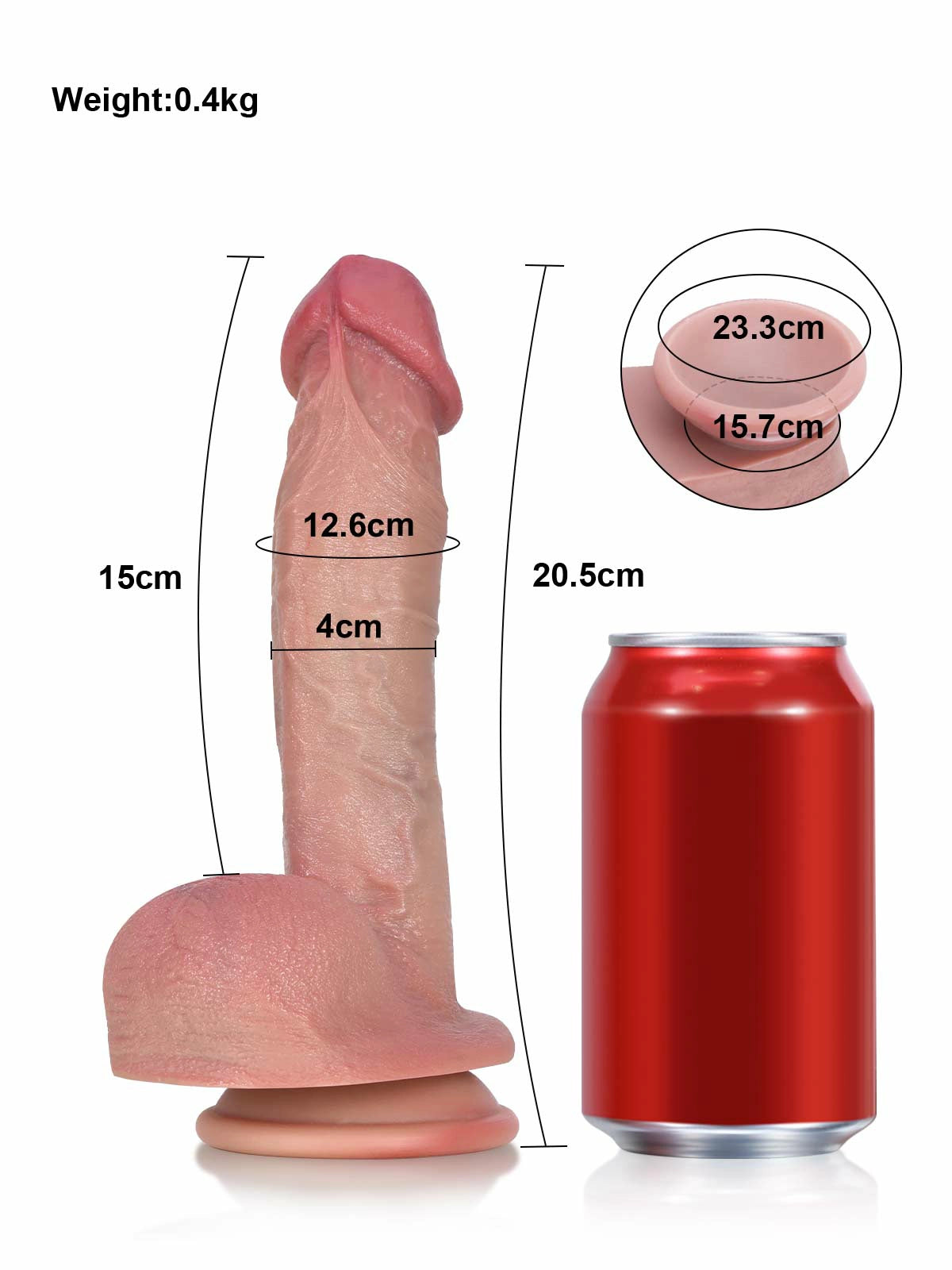 Adrian - Lebensechter Realistischer Dildo mit Detaillierter Textur Für Einsteiger - 20,5 cm
