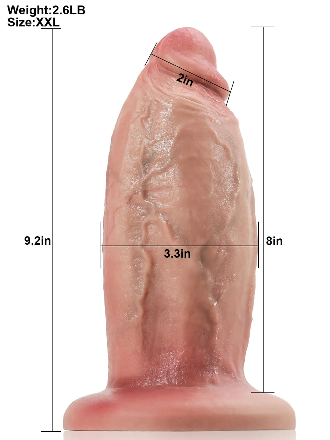 Lara - Der Beste Dicke, Riesige Anal-Dildo in Hautfarbe - 23,4 cm