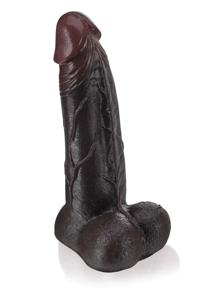 Anja - Riesen Dicker Dildo Mit Gleitender Haut und Beweglichen Hoden - 27.4Cm Black
