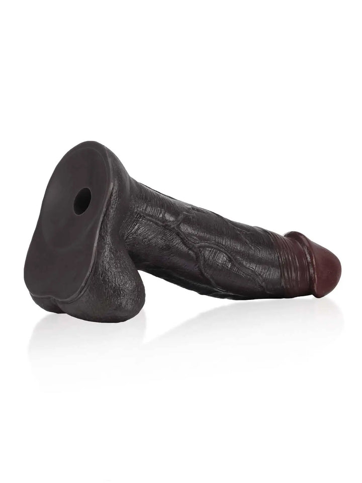 Anja - Riesen Dicker Dildo Mit Gleitender Haut und Beweglichen Hoden - 27.4Cm Black