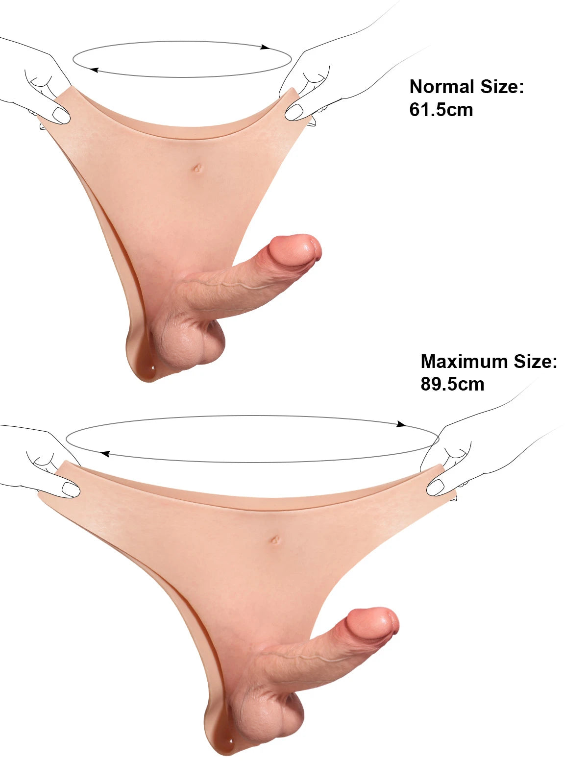 Ares - Silikon-Strap-On mit stabilem Kern & verstellbarem Gurt - 17,5 cm