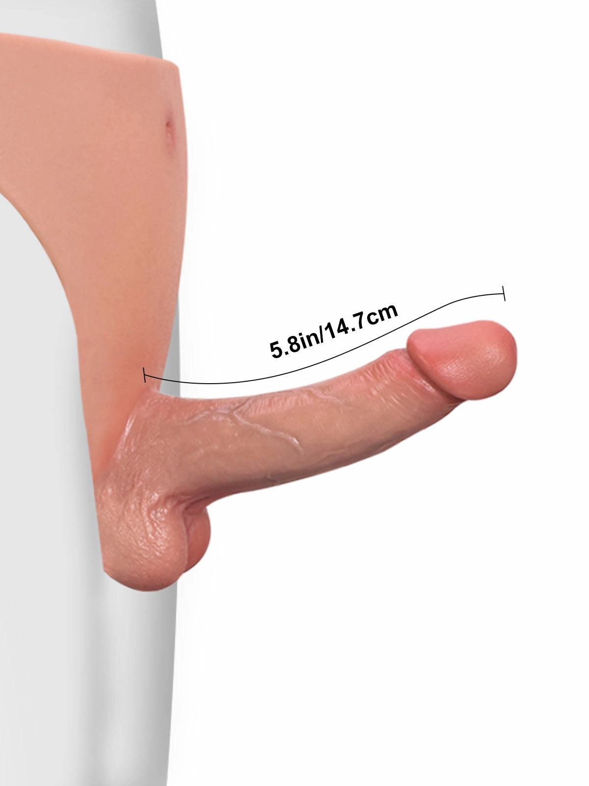 Arlo - Realistischer Silikon-Strap-On mit nahtlosem Slip - 14,7 cm