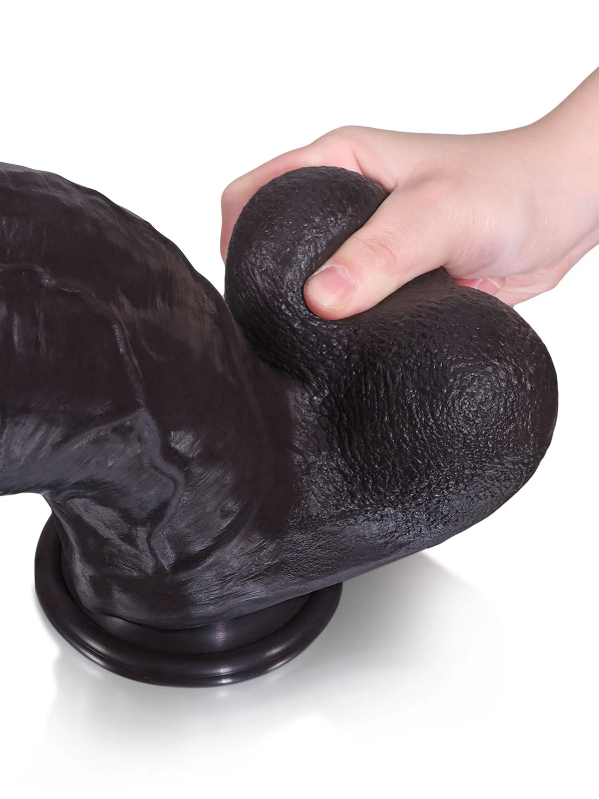 Austin - Schwarzer XXL Realistischer Dildo mit kompaktem Kopf – 28 cm