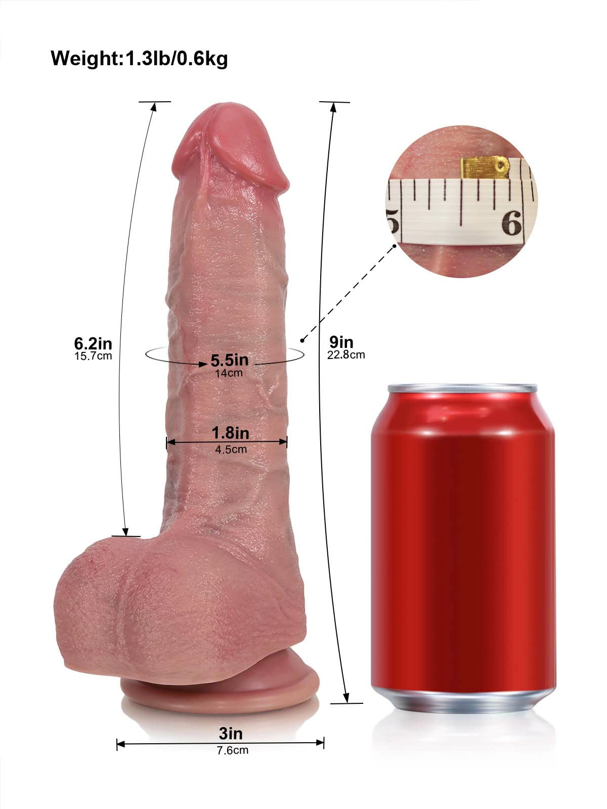 Axel - Dildo mit Stoßfunktion und Seilartigen Adern - 22,8 cm