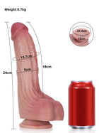 Cameron - Realistischer Dildo mit Gebogenem Schaft und Biegbarem Innenkern - 24 cm