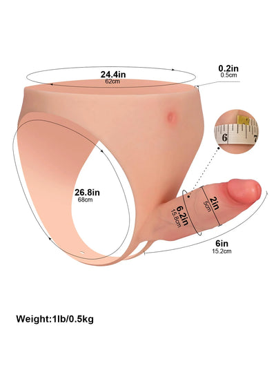 Casey - Hohler Strap-On-Dildo · Tragbar · Premium-Silikon - 15,2 cm