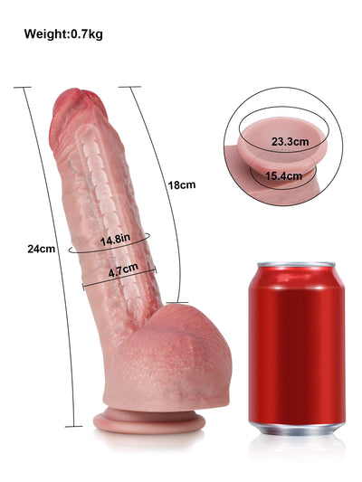 Charlie - Realistischer Dildo mit Metallkern und biegsamer Form - 24 cm