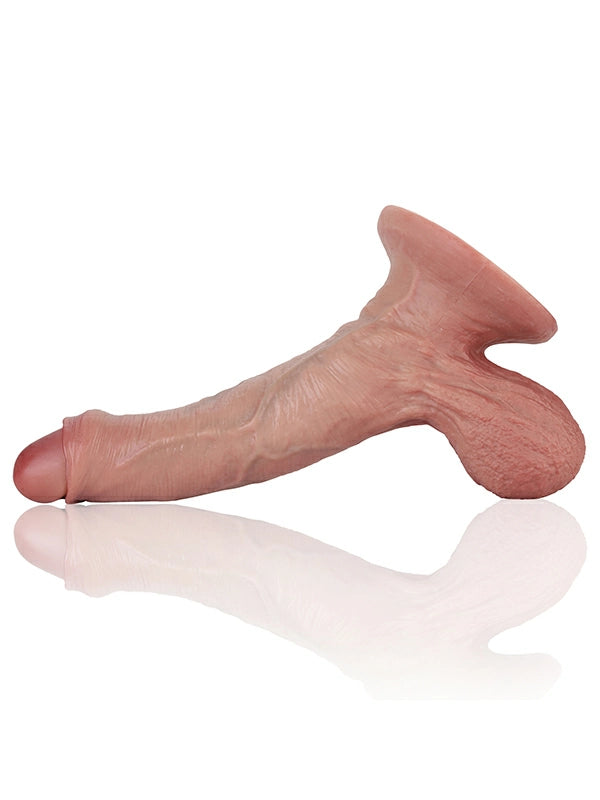 Chris - Realistischer Dildo mit Unbeschnittener Vorhaut und Biegbarem Metallkern - 21 cm