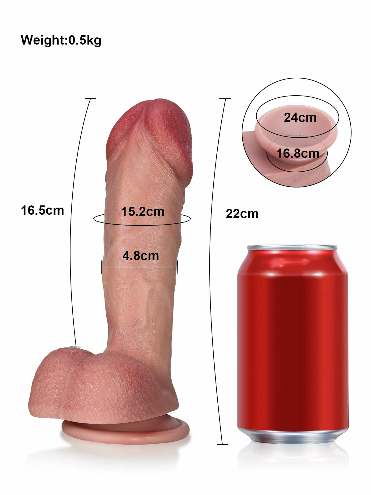 Cody - Realistischer Dildo mit Pilzförmiger Eichel und Detaillierter Textur - 22 cm