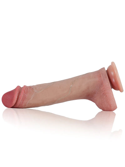 Damien - Dildo mit Stoßfunktion · Gleitende Haut · 7 Stoßmodi · 3 Vibrationsstufen - 22 cm