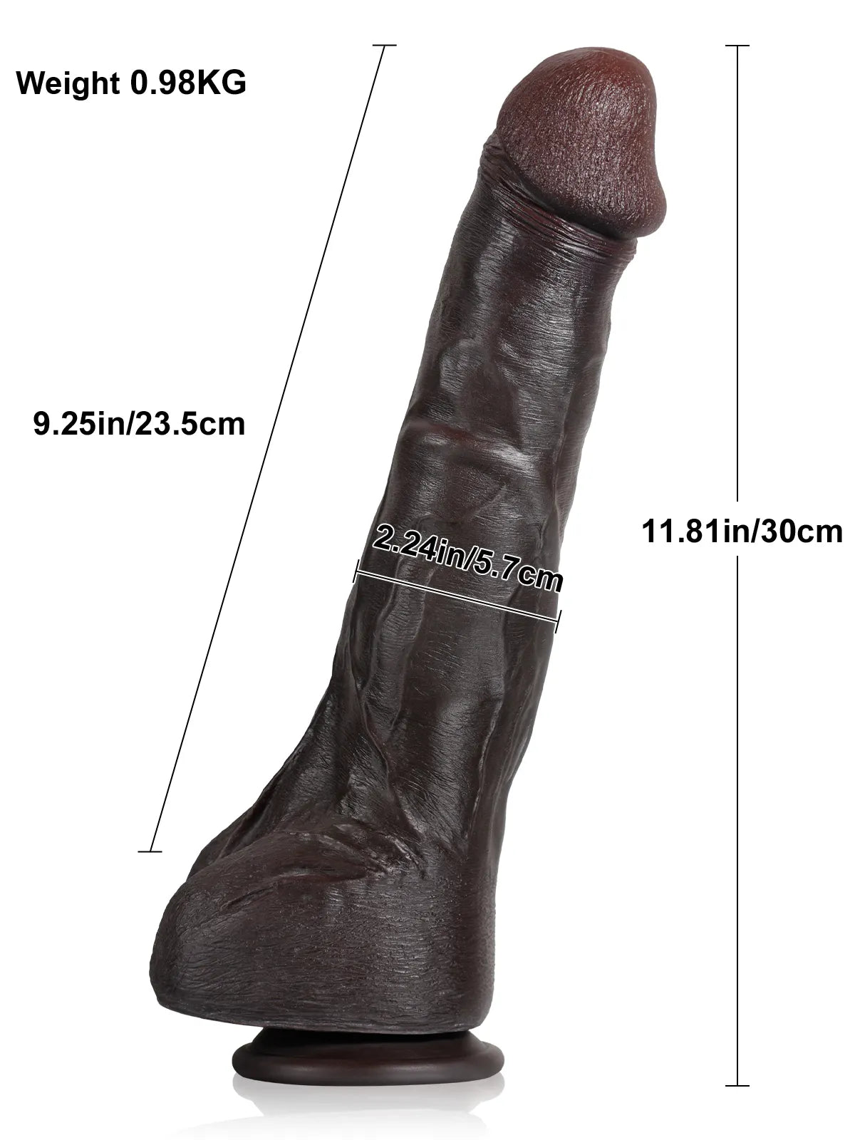 Diamant - Großer, realistischer Anal-Dildo mit Metallkern und biegsamer Form - 30,8 cm