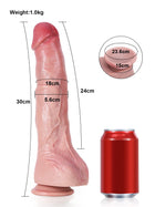 Jeff - Großer, realistischer Anal-Dildo mit Metallkern und biegsamer Form - 30 cm/35 cm