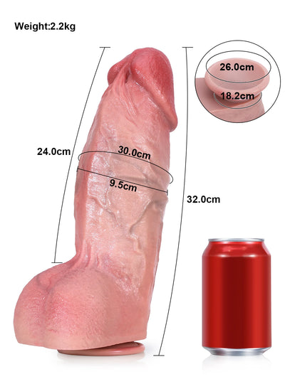 Diego XXL - Extremer Realistischer Dildo mit Dual-Density-Silikon - 32 cm