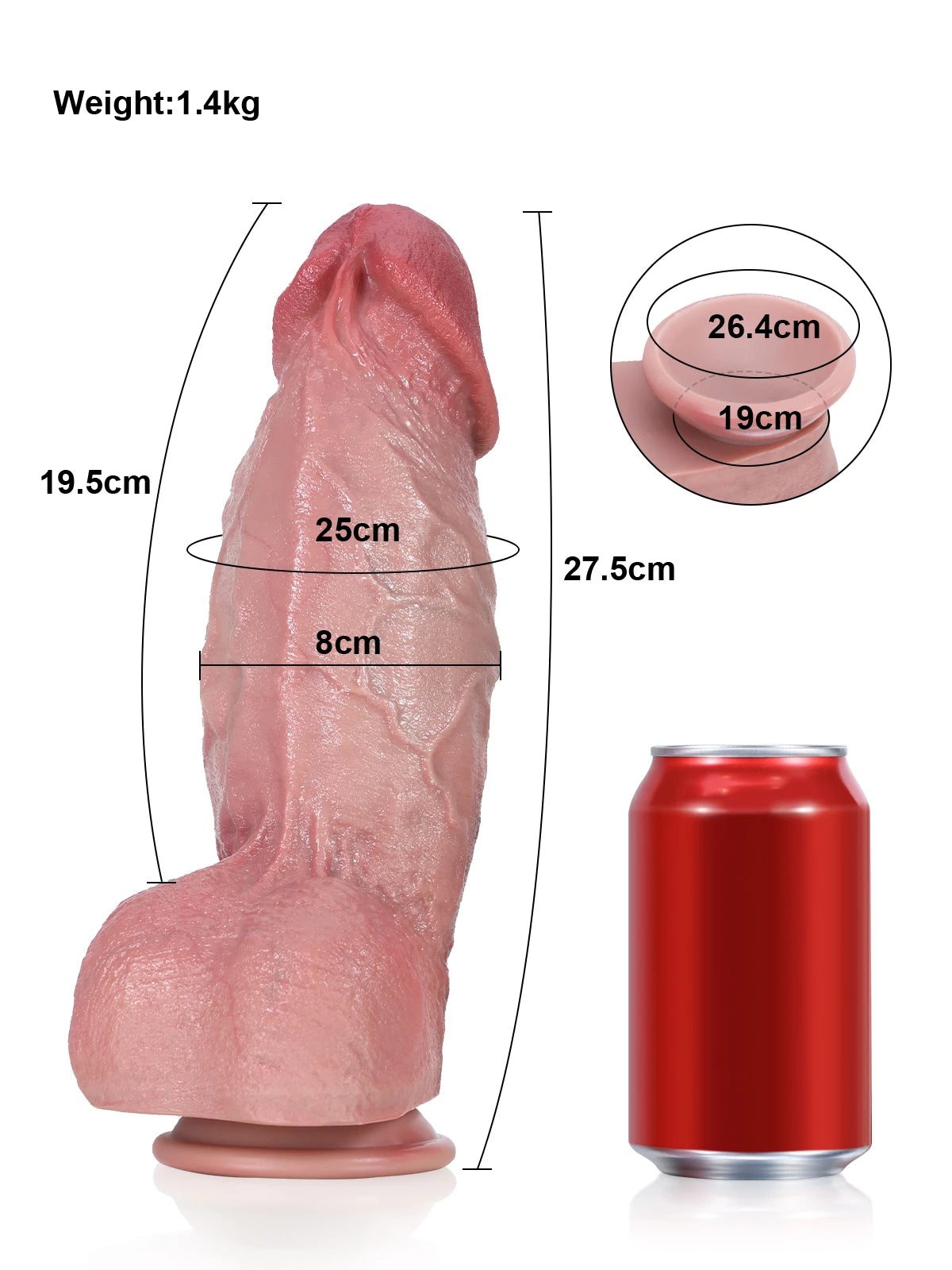 Diego - Großer, dicker, realistischer Dildo mit ausgeprägten Adern - 27,5 cm