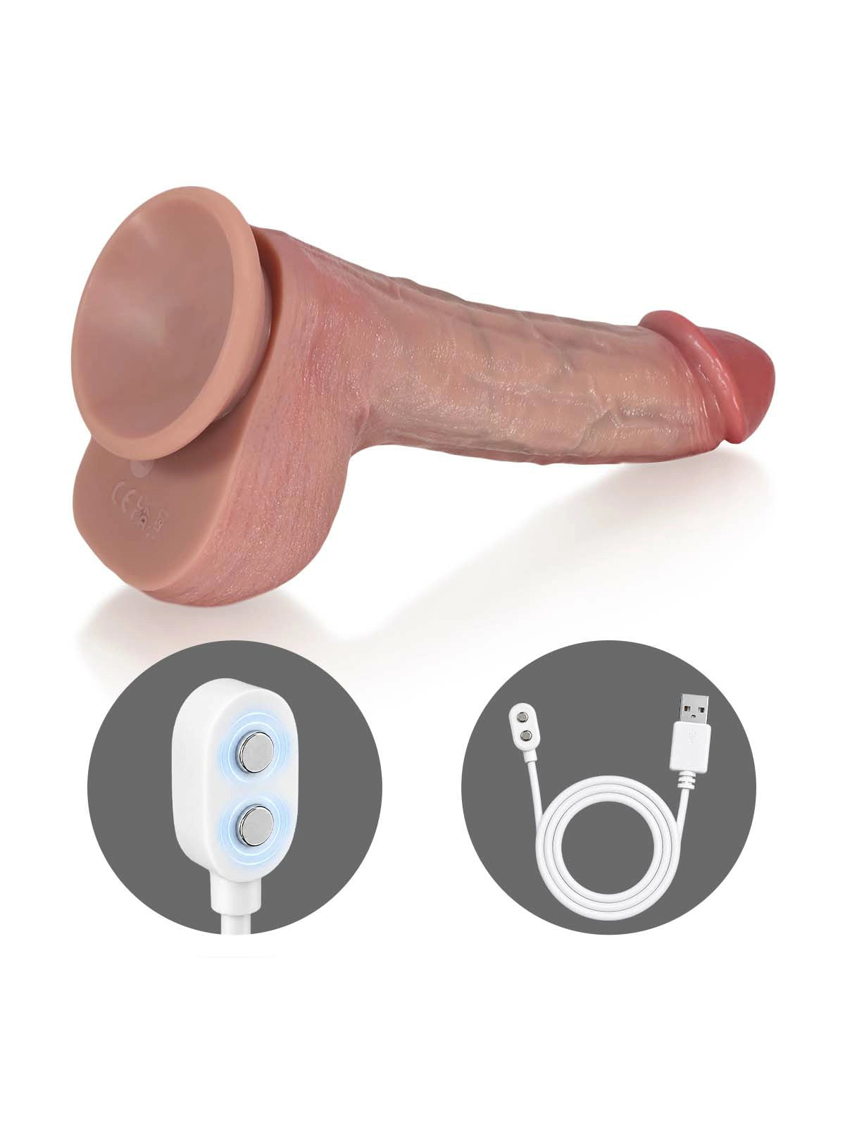 Drake - Dildo mit Stoßfunktion und Ausgestellter Eichel - 22,8 cm