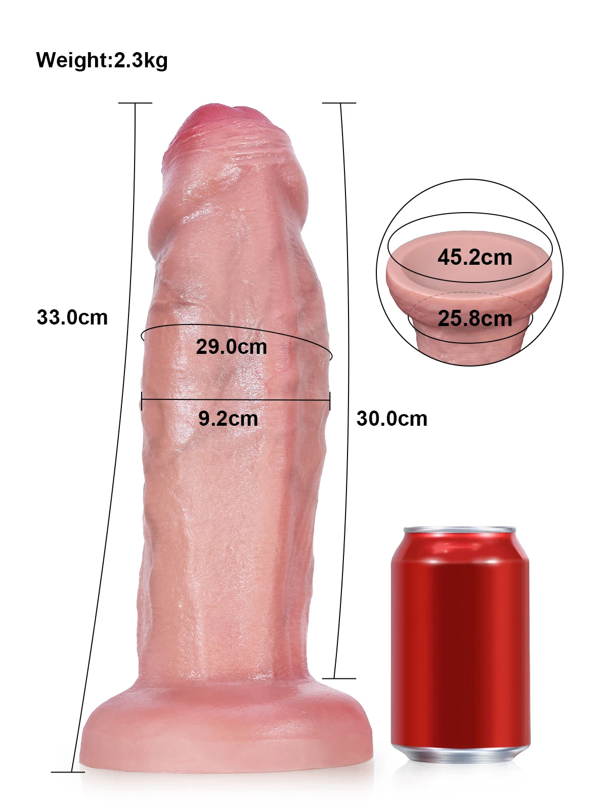 Duke - Dicker Anal-Dildo mit Unbeschnittener Vorhaut - 33 cm