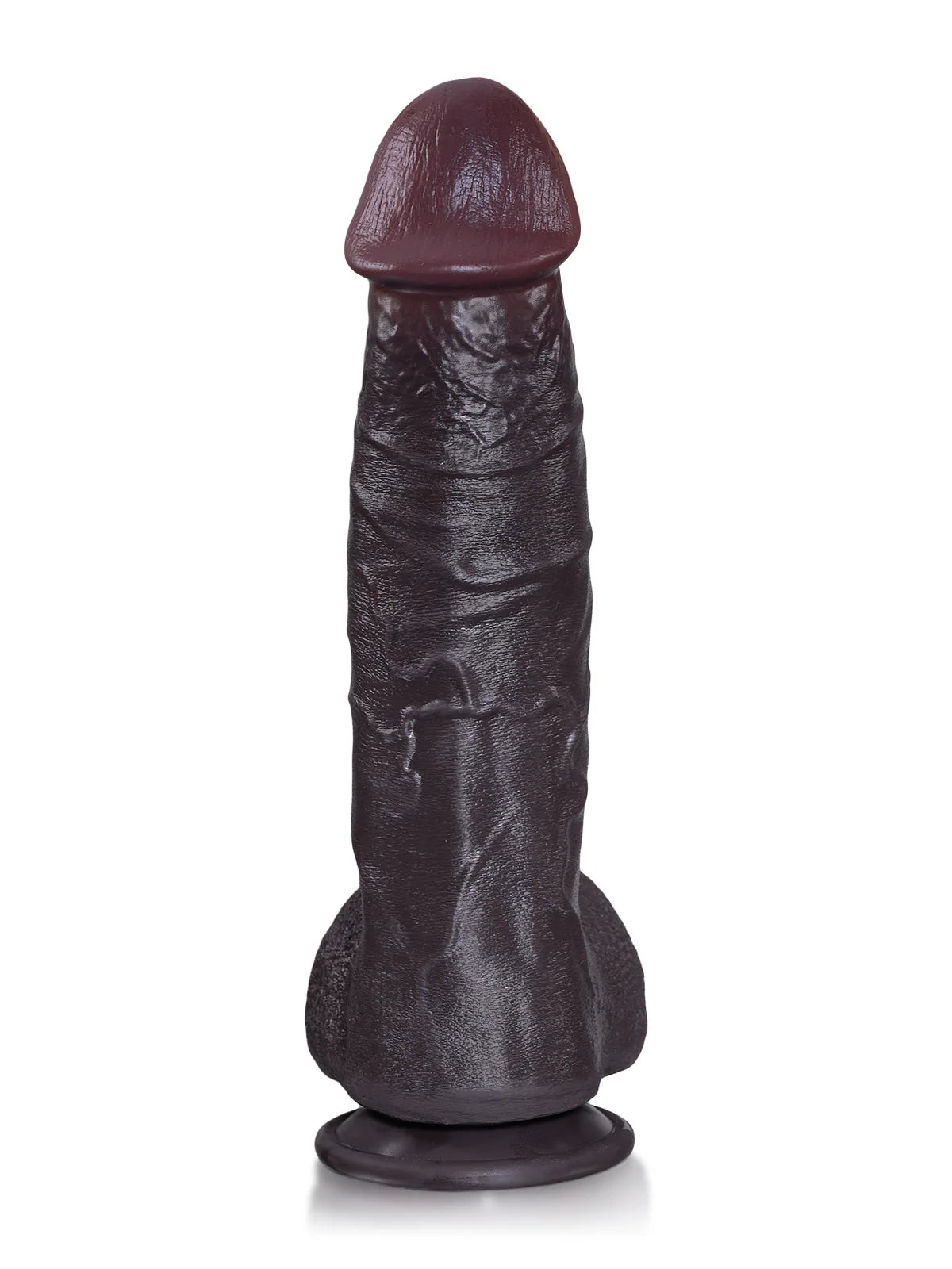 Elias - Schwarzer Stoßdildo mit Vibration und Heizfunktion - Fernbedienung - 27,0 cm