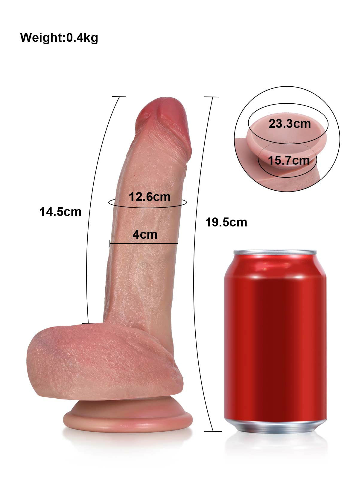 Elliot - Lebensechter Dildo mit Detaillierter Textur, Für Einsteiger - 19,5 cm