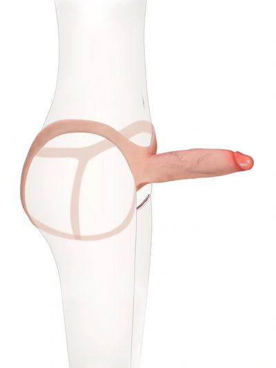 Emberfall - Schlanker Umschnalldildo (Strap-On) mit realistischer Struktur - 19 cm