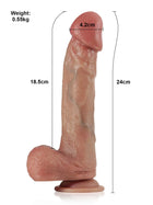 Fabian - Dildo mit Stoßfunktion, Vibration, Heizfunktion und Fernbedienung - 24 cm