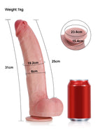 Farid - Großer, dicker, realistischer Silikon-Dildo mit stabilem Kern - 31 cm