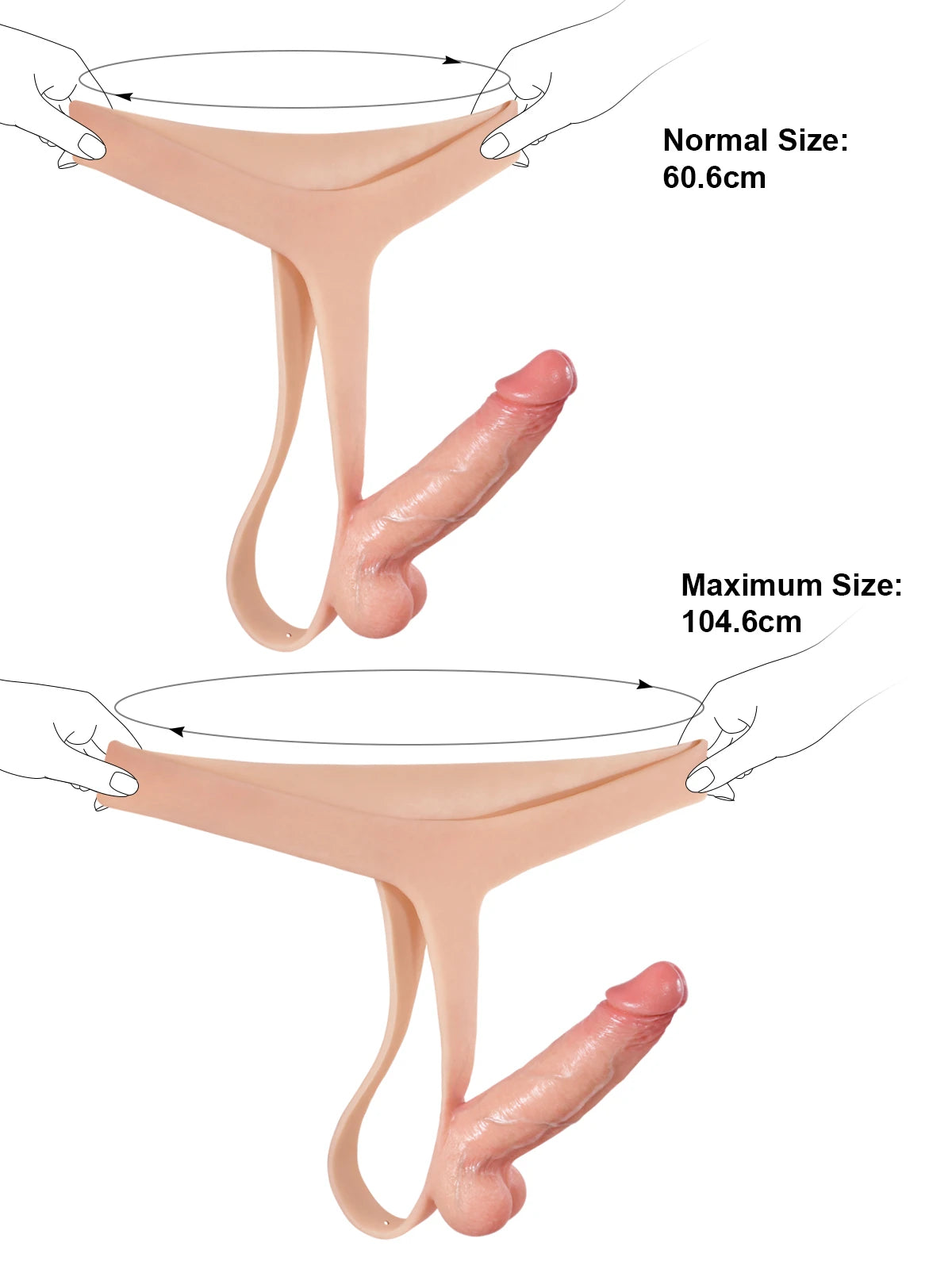 Fenrir - Silikon-Strap-On mit stabilem Dildo - Ideal für lesbische Paare & Pegging - 15 cm