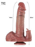 Gerrit - Stoßender, vibrierender Dildo mit Zungenstimulation - 25 cm