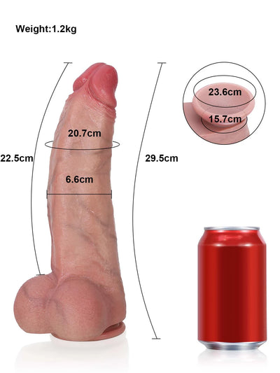 Galadriel - Kräftiger Dildo mit zulaufender Form und ausgeprägter Rückenstruktur - 29,5 cm