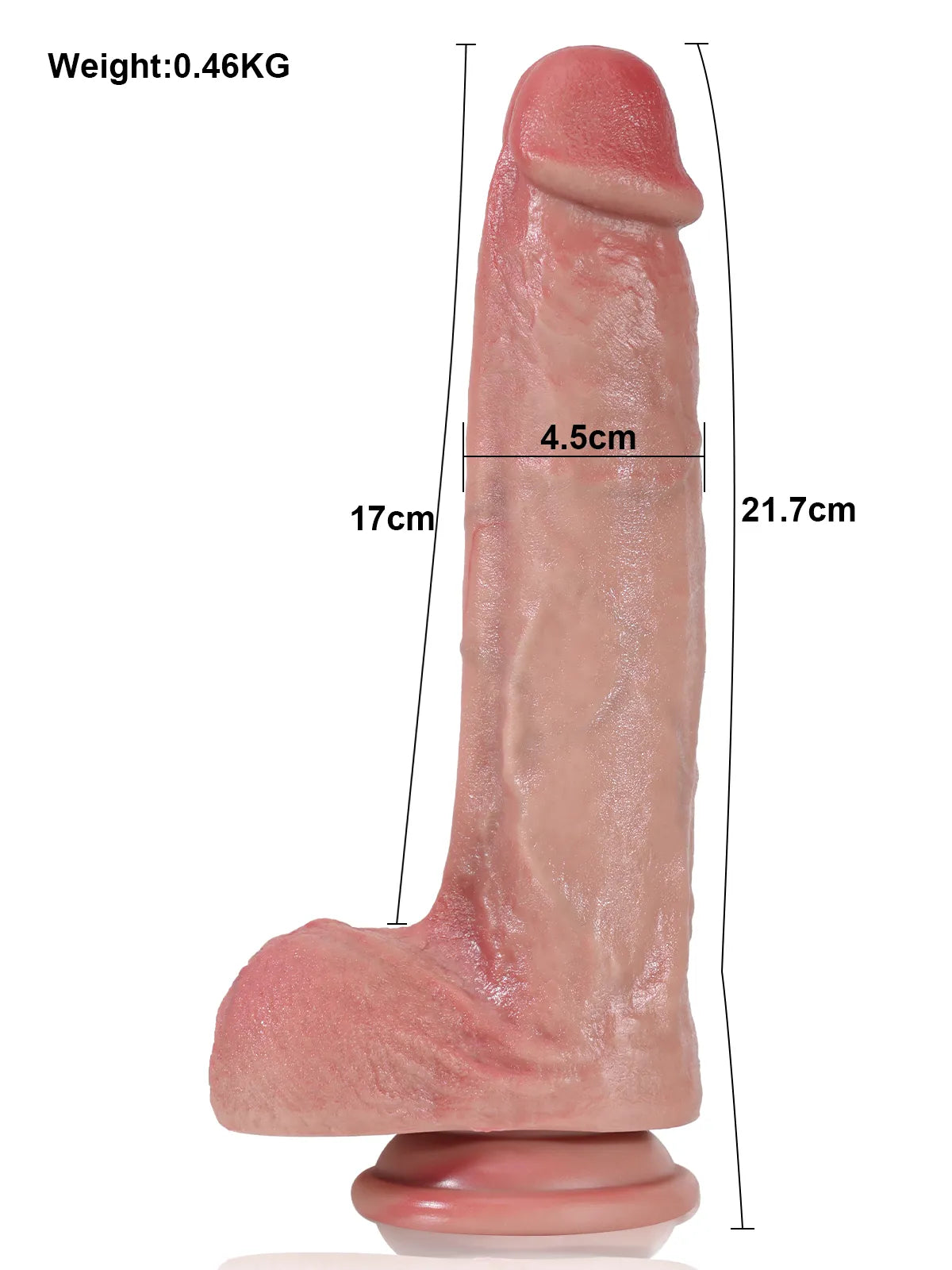 Heiko - Real-Feel-Dildo mit biegsamem Metallkern & Doppelter Dichte - 21,7 cm