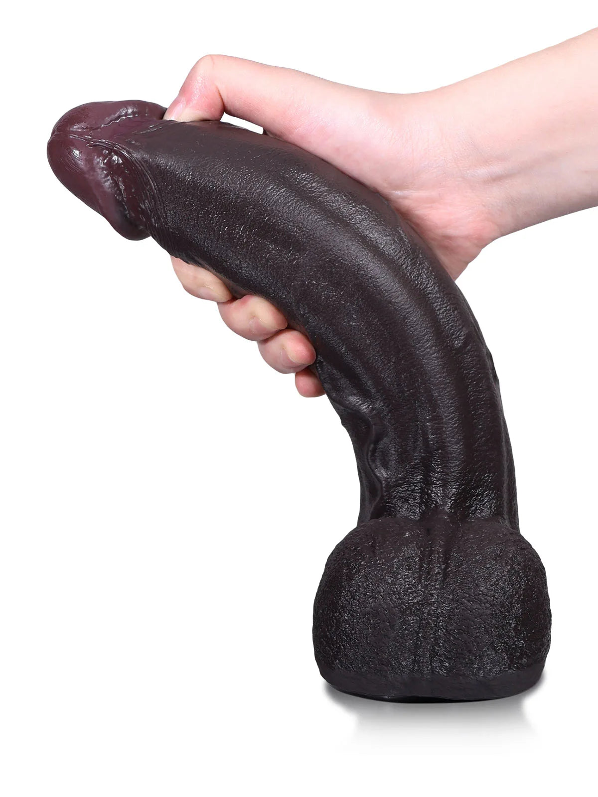 Henry - Schwarzer Dicker Dildo mit konischer Eichel und breitem Schaft – 27,4 cm