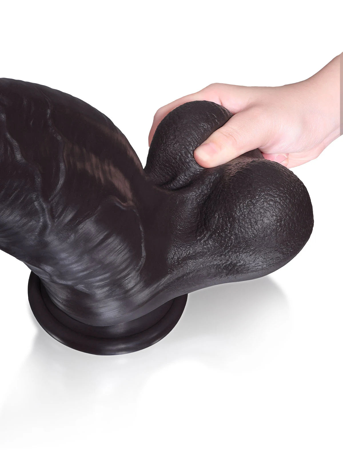 Hugo - Schwarzer Realistischer Dildo mit verjüngter Eichel und Harnröhrenleiste - 29,2 cm
