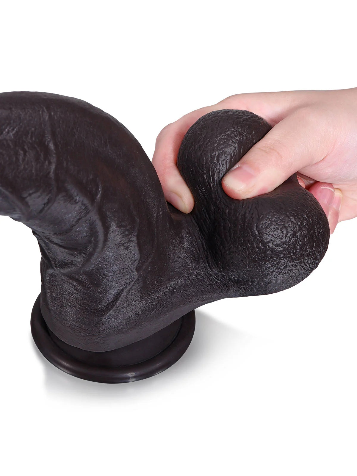 Hunter - Schwarzer Gebogener Realistischer Dildo zur G-Punkt-Stimulation – 23,6 cm