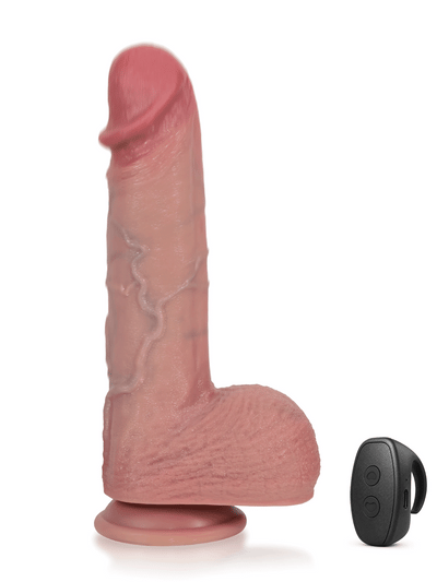 Ivan - Stoßender Vibrations-Dildo mit gewölbter Eichel & Rückenleiste - 25 cm