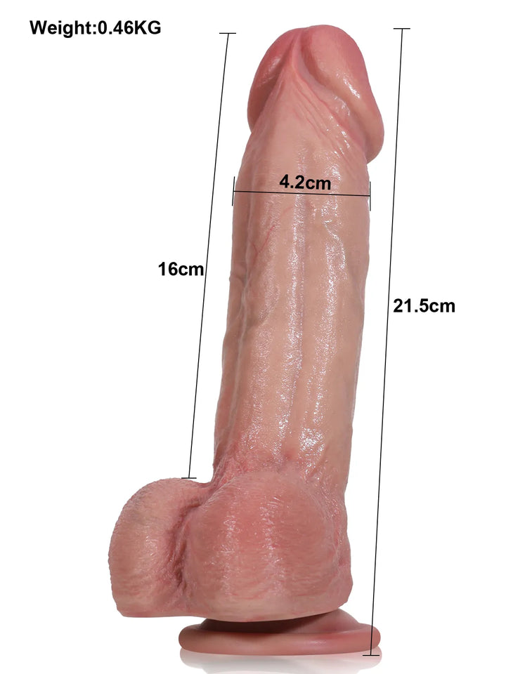 Jochen – Biegsamer Dual-Density Dildo mit strukturierter Wölbung und großer Eichel – 21,5 cm