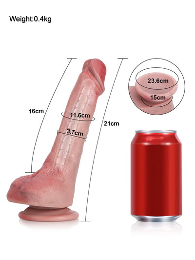 Jodie - Weicher, flexibler Silikon-Dildo mit stabilisierendem Kern - 21 cm