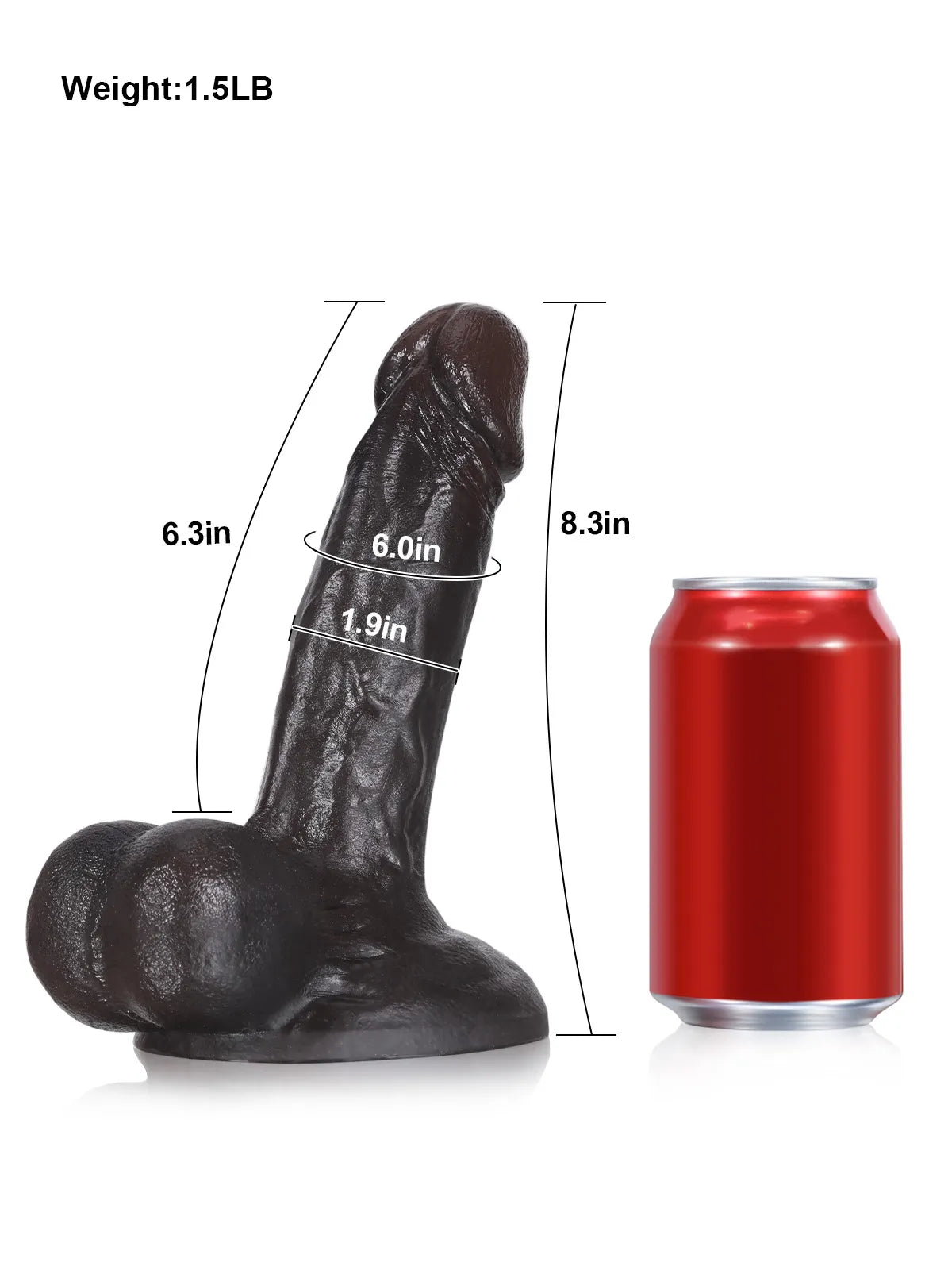 John - Realistischer Dildo · Großer Saugnapf · Flexible Hoden - 21 cm