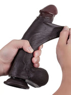 Jörg - Schwarzer, realistischer Dildo mit gleitender Haut und beweglichen Hoden - 23,3 cm