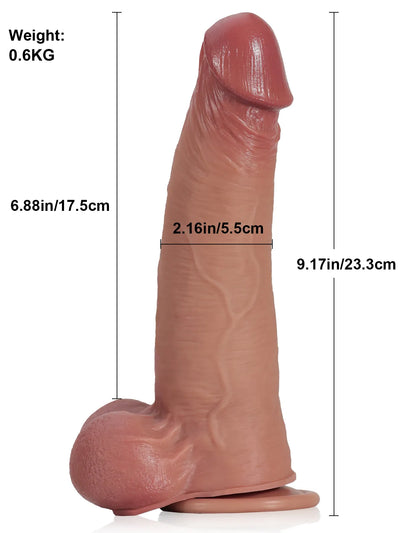 Jörg - Realistischer Dildo · Gleitende Haut · Bewegliche Hoden - 23,3 cm