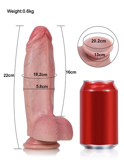 Jorge - Realistischer Dildo mit breitem Rücken und ausgeprägtem Grat - 22 cm